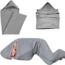 Hooded Sleep Pod Wearable Blanket - 2-in-1 Portable Full-Body Sleeping Bag - Comfortable Adult Swaddle Sack for Relaxing, Camping & Travel - Lightweight & Machine Washable
