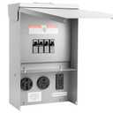 Electrical Outlet Boxes Temporary Power Panel Weatherproof RV Receptacle Box with 30 50 Amp Breaker 20 Amp GFCI Outlet Outdoor Panel for RV Camper Car Travel Generator Motorhome (Update)