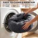 Himax Dog Beds for Small Dogs, Donut Dogs Beds with Blanket Attached, Calming Dog Bed Washable (26") Grey