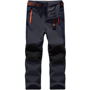 Jessie Kidden Kids Boys Girls Youth Waterproof Windproof Hiking Ski Snow Pants Elastic Waist Warm Insulated Fleece Lined Winter Pants (16010 Grey, 8-9 Years)