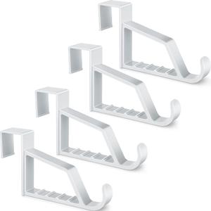 Maitys Plastic Storage Hooks, 4 Pieces Multi Hanging Organizers for Coats, Towels, Bags, Hats, Scarves (White)