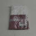 ARTMAGIC Boho Kitchen Window Curtains Classical Red Plaid Design Exquisite Embroidery Lace Sheer Curtains Rod Pocket for Half Window Bathroom Bedroom Living Room(Red,2pcs,27"x24")