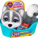 Little Live Pets My Really Real Puppy Mini Aurora The Husky, Interactive Plush Toy with Display Basket, 20+ Sounds and Reactions, Puppy Toys for Kids