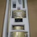 60 inch Flush Mount Ceiling Fans with Lights and Remote, Low Profile Ceiling Fan with Light for Living Room Bedoom6 Speed Reversible8 Blades and 9 Lights3 CCTBlack Gold