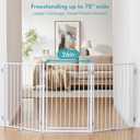 Freestanding Dog Gate with Door for Indoor & Outdoor, 36'' Tall
