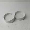 2pack 6"" Inch Round Duct Connector - Plastic Air Backdraft Damper - Backflow Stopper - One-Way Airflow Duct Insert for Extractor Fans, White (6'' Male with Shutter - 2PK)