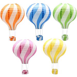 Hanging Hot Air Balloon Paper Lanterns Set, Party Decoration Birthday Wedding Christmas Party Decor Gift, 12 inch, Pack of 5 Pieces (Colourful)