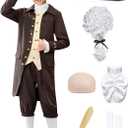 BesserBay 8 Pieces Boys Colonial Outfits 18th Century American Set 14 Years