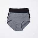 Vevmon Cotton Underwear for Women High Waisted Full Coverage Briefs Soft Ladies Panties, Black And Gray - Large