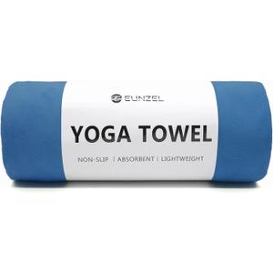 Eunzel Hot Yoga Towel Non Slip Yoga Mat Towel Non-Slip Sweat Absorbent Microfiber Towel for Hot Yoga, Pilates and Workout 72" x 26.5", Navy
