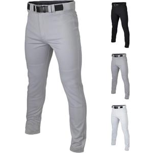 Easton | Rival+ Baseball Pants | Full Length Semi-Relaxed Fit | Youth Sizes | Solid | Multiple Colors (Large, Grey)