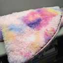 Xexsin Round Fluffy Rugs 6Ft for Girls Bedroom, Dark Rainbow Shag Circle Kids Rug Non-Slip for Bedside Dorm Nursery Playroom, Soft Cute Area Rugs for Living Room Decor