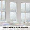 Volcanics Rainbow Window Privacy Film with Installation Tools, Decorative Stained Glass Window Film, Static Cling Heat Control Window Tinting Film Stickers, Grayish Silver, 23.6 x 78.7 inches