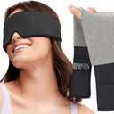 Umisleep Cooling Sleep Mask with Washable Cover, Reusable Eye Mask for Cold Compress Therapy, Soft Ice Pack, Gel Eye Cover for Puffy & Dry Eyes, Headache, Migraine Relief, Stye Eye Treatment, Black 