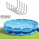 5 Pack Solar Cover Holder for Above Ground Pool, Adjustable Solar Cover Hooks,304 Stainless Steel Pool Solar Cover Hooks Designed for Above-Ground Pool(No-Drilling).