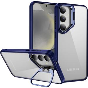 Starhemei for Galaxy S24 FE 5G Case, Camera Invisible Bracket Anti Drop Protective Case, Slim Soft Silicone Rubber & Hard Back Shockproof Phone Case for Samsung Galaxy S24 FE 5G (Navy)