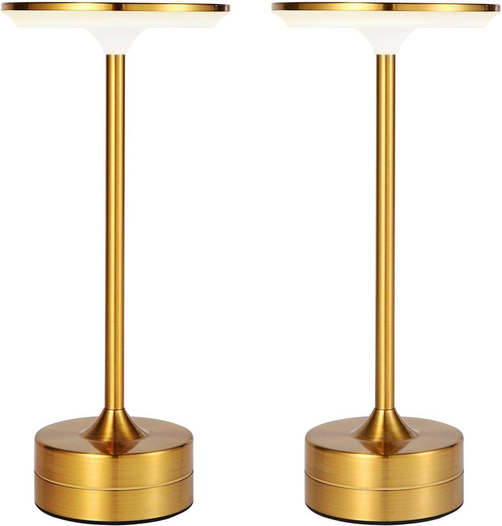 Cordless Table Lamp Rechargeable 2 Pack,6000mAh Battery Operated LED Desk Lamp,LED Portable Touch Restaurant Table Light Up to 48 Hours Usage for Restaurant Bar Outdoor Indoor