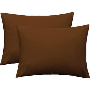 iMaylex Soft 100% Egyptian Cotton Zipper Pillow Case, Cozy and Lightweight Pillowcase, Set of 2, Coffee, King, 20" x 36"