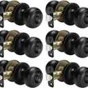 Haidms 6 Pack Matte Black Door Knobs Interior Privacy, Black Interior Door Knobs for Bedroom or Bathroom Classic Round Doorknobs Hardware