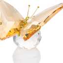 Movdyka Crystal Butterfly Decor Figurines for Mom Women, Yellow Glass Butterfly Craft Desk Office Dcorations Table Centerpieces, Animal Ornaments Paperweight
