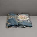 SLOW SOUL Set of 2 Panels Classical Embroidered Flowers 80% Blackout Curtains for Living Room Bedroom Dining Room Curtains High-end Chenille Curtain Grommet Top Darkcyan Cloth 49W X 96L inch