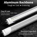 Fluorescent Light Bulbs Replacement 4FT, T8 LED Bulbs 4 Foot Type A+B, 24W (65W Equivalent) 3200LM, 3000K Warm White, 48 Inch Tube, F32T8 or F40T12 LED Replacement, Non-Dimmable, 2-Pack