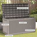 100 Gallon Storage Box, Waterproof Resin Deck Box with Hydraulic Piston Design, Lockable Storage Bench for Package Delivery, Storage Bin for Patio Cushions, Garden Tools, Grey