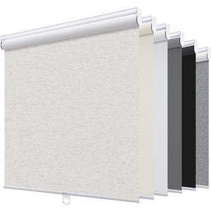 SUNOFF Blackout Cordless Roller Shades Blinds,35" W x 64" H,Linen Beige