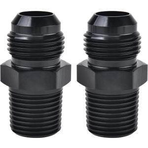 EVIL ENERGY 8AN Male to 3/8" NPT Fitting Straight Aluminum Black 2 PCS