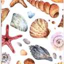 Seashell Guest Napkins 100 Pack Beach Shell Paper Napkins Disposable Bathroom Party Dinner Table Decor Summer Nautical Sea Life Design