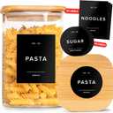 Minimalist Pantry Labels - 114 Self-Adhesive, Waterproof & Oil-Resistant Kitchen Labels for Organizing Storage Bins, Jars & Containers (Black)