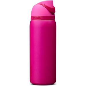 Owala FreeSip Insulated Stainless Steel Water Bottle with Straw, BPA-Free Sports Water Bottle, Great for Travel, 32 Oz, Read My Lips