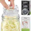 MFacoy 4-Pack of Fermentation Glass Weights with Easy Grip Handle for Great Wide Mouth Canning Mason Jars, Pickling Sourkrout Kraut Glass Weight Fermentation Kit with Easy Grip Handle, Dishwasher Safe