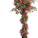 Damomo 5 Feet Artificial Bougainvillea Tree with Flowers in Plastic Pot Faux Blooming Tree for Decor Indoor or Outdoor Home Office, 1 PCS(63 inch)