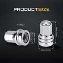 32 Pcs M14x1.5 One-Piece Design Chrome Lug Nuts for 2017-2025 Ford F250 F350 Super Duty HCPZ-1012-B HCPZ-1012-A (Chrome)