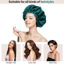 2 x Double Layer Silk Bonnet for Sleeping for Women and Men Large Satin Hair Cap for Curly and Natural Hair Blue Zircon