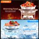 7QT Chafing Dishes for Buffet, 4 Pack Silver Round Chafer Set