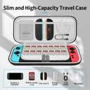 sarlar Carrying Case for Nintendo Switch 2, Premium Odorless Hard Felt with Screen Protector, Portable Protection Travel Bag with 14 Game Cartridges for Storage Console Accessories, White