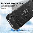 DLseego Protective Glitter Case Compatible for Nintendo Switch 2 Console(2025) - Hard Backplate with Bling Soft TPU Joycon Cover with Shock-Absorption and Anti-Scratch Design - Crystal