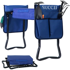 Garden Kneeler and Seat Heavy Duty,Gardening Stools and Seats for Seniors,Garden Seat and Kneeler Foldable Kneeling Bench with 2 Tool Pouches,Extra Wide Garden Bench for Kneeling and Sitting