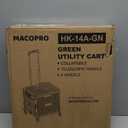 Folding Utility Cart Portable Rolling Crate Handcart Shopping Trolley Collapsible Tool Box, with Lid, Basket on 4 Rotate Wheels, for Grocery, Office, Teacher, Travel Shop Move Luggage (Green)