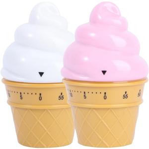 Cabilock Ice Cream Mechanical Kitchen Timer 60-Minute Countdown Clock 4.17X2.59X2.59In Plastic Cooking Timer for Baking Cooking Classroom Use