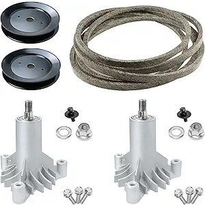 42 Inch Mower Parts 130794 Spindles Deck Rebuild Kit Fits for LT1000 LT2000 YTH1842 DYT4000 AYP Craftsman Poulan Husqvarna with 2 Pulleys 173436, 95" Deck Belt 144959