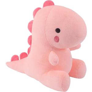 Plush Dinosaur Stuffed Animal, Cute Toys Anime Dinosaur Soft Throw Pillow Gift for Children Boys Girls Pink 10.8 inch