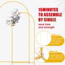 2 x Putros Metal Arch Backdrop Stand Gold Wedding Arch Stand Set of 2 (7.2FT/6FT) Square Arched Frame for Birthday Party Graduation Ceremony Decoration