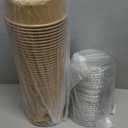 Lyellfe Kraft Paper Bowls with Lid, 17 oz, 50 Pack | Disposable, Water/Oil Proof, For Hot Cold Food, For Soup Salad Ice Cream