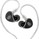 Kiwi Ears Belle in-Ear Monitor, 10mm DLC Diaphragm Driver Earphone, HiFi Wired Earbuds with Detachable Silver-Plated 2-Pin Cable for Audiophile Gaming (Without Mic, Black)