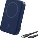 Belkin Portable Charger, Wireless Power Bank 15W 10000 mAh w/ Qi2, MagSafe Charger + Built-in Pop-up Kickstand - iPhone 17, Air, Pro, Pro Max, AirPods, Apple Watch, Google Pixel 10, etc. - Blue