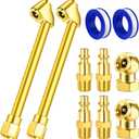 2 Pack Heavy Duty Air Chuck Set-1/4 Inch Female NPT Closed Ball tire Chuck, Dual Head Air Chuck and Standard Male Quick Plug, Tire Air Fill Kit for Tire Inflator Gauge and Air Compressor