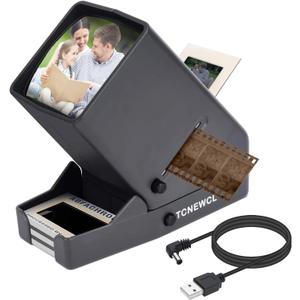 35mm Slide and Film Viewer, Negative Viewer, Desk Top LED Lighted Illuminated Viewing, 3X Magnification, USB Powered